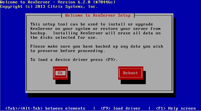 Citrix XenServer 6.2系统安装步骤 Citrix XenServer 6.2系统安装步骤